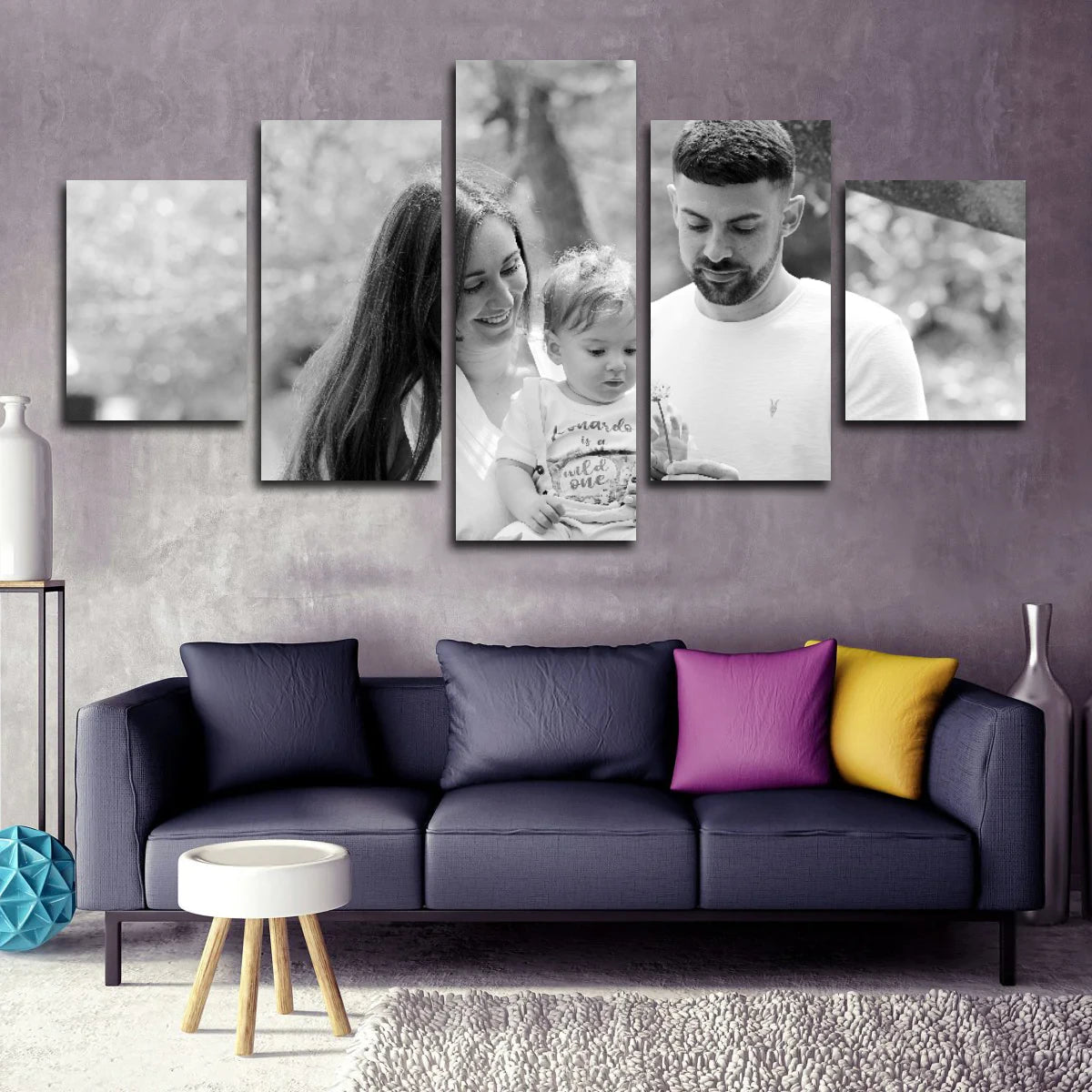 5 Piece Personalised Canvas Art With Your Own Photos Canvas Wall Art Custom Canvas Prints