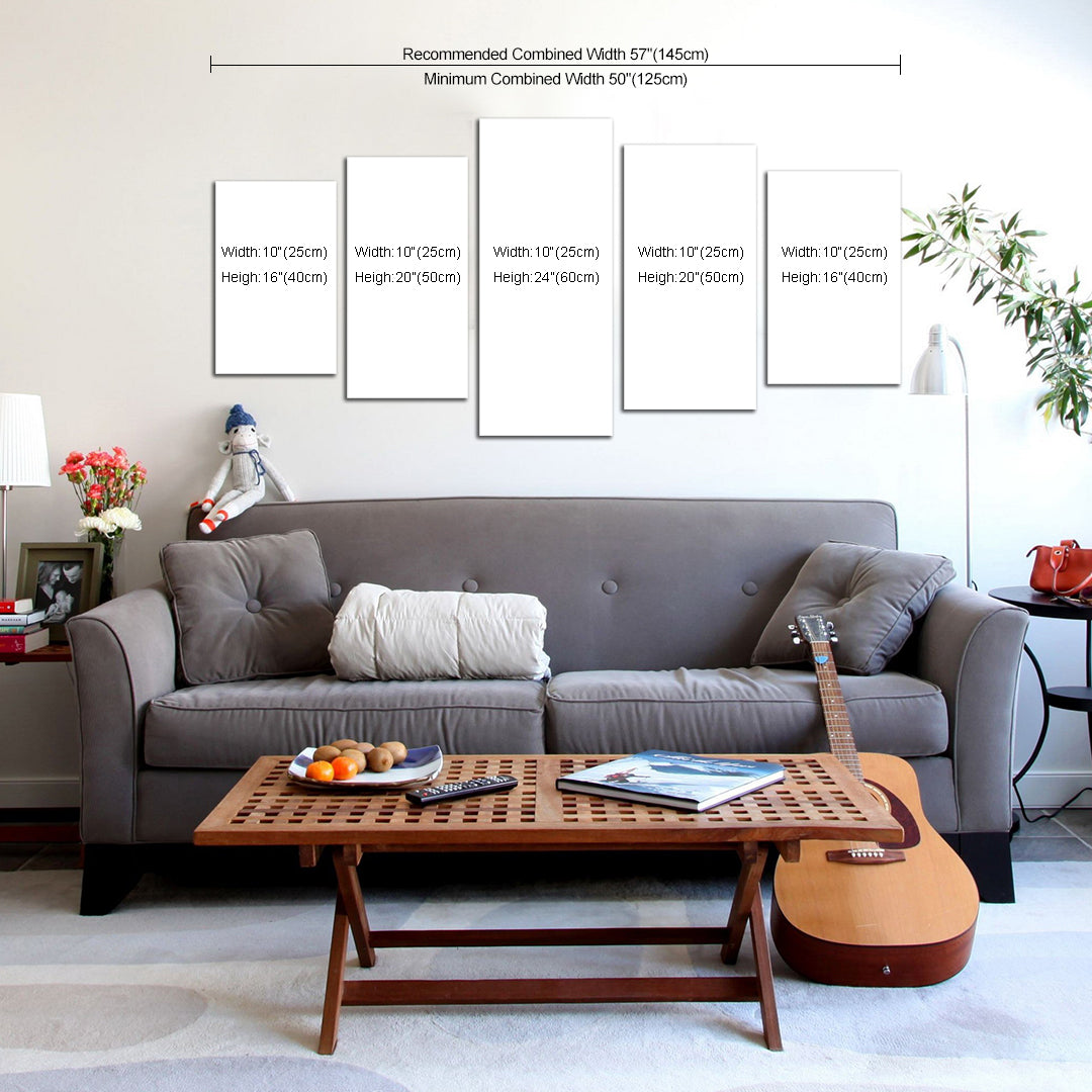 5 Piece Canvas 24" x 50" (60x125cm)