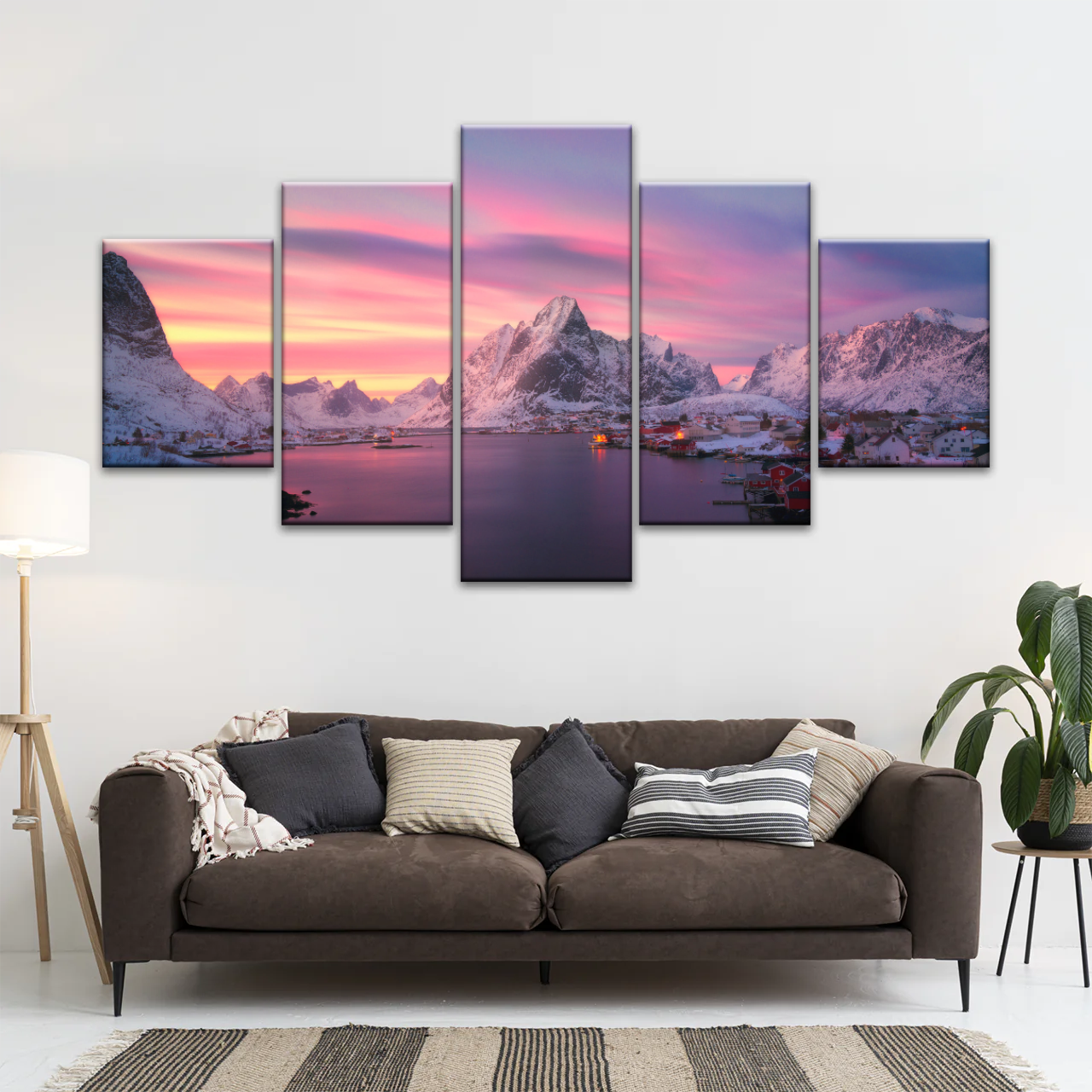 Lofoten Norway The Fishing Village Of Reine At Dusk Wall Art