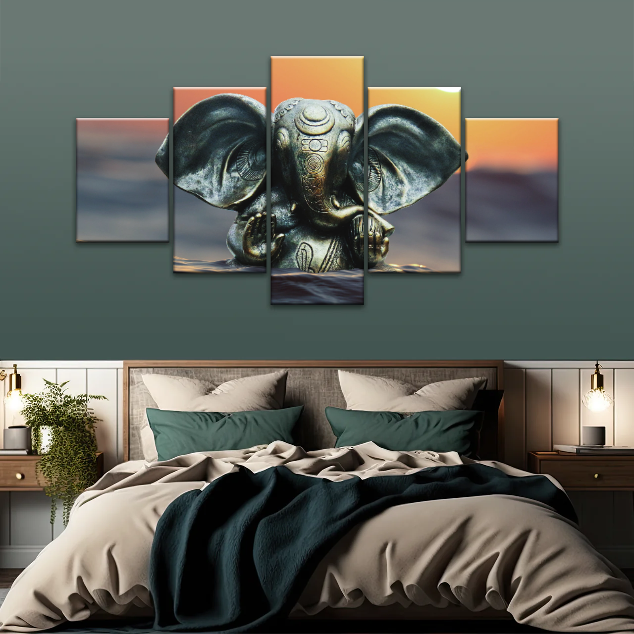 Hindu God Lord Ganesha Wall Art Home Decor