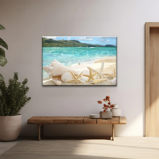 Shells On The Beach Tropical Ocean Landscape Picture Printing Canvas