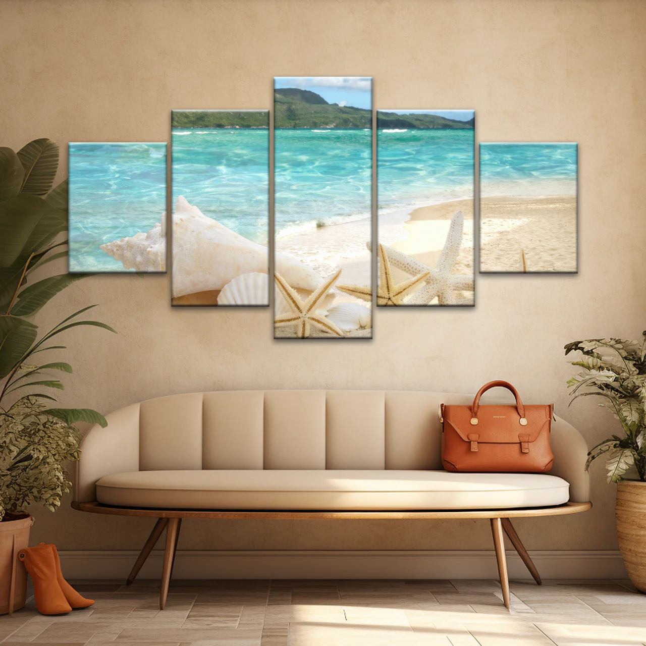 Shells On The Beach Tropical Ocean Landscape Picture Printing Canvas
