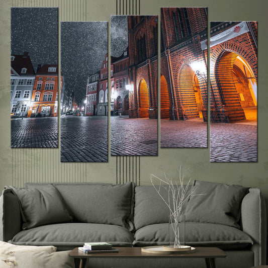 5 Piece Staggered Canvas Art Equal Size