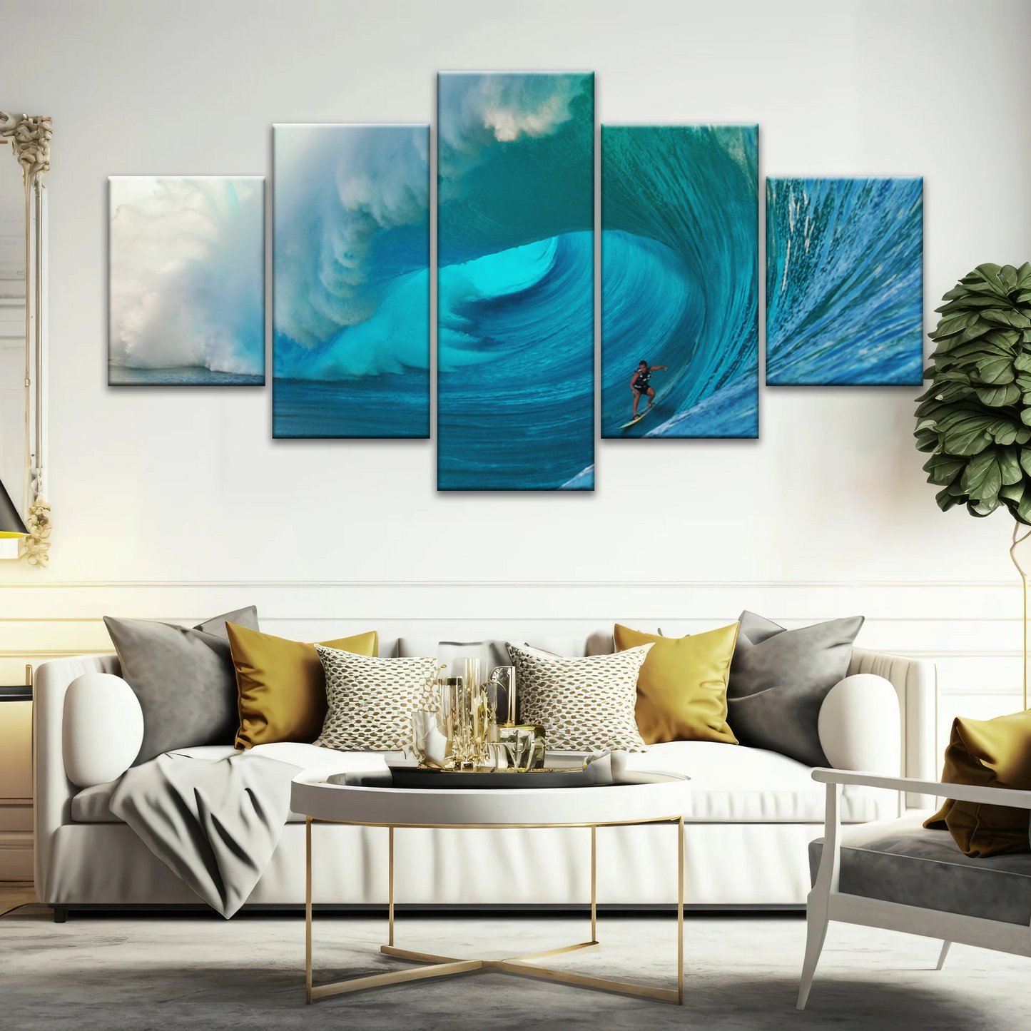 Giant Wave Ocean Surfing for Beginners Wall Art - Personalised Canvas Art