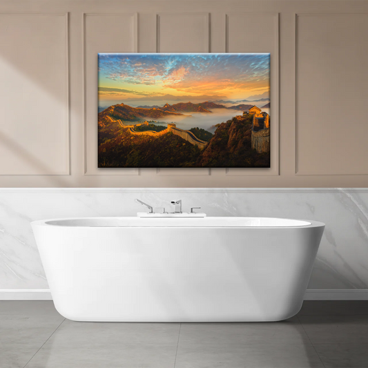 Sunrise Landscape The Golden Mountain Great Wall In Jinshanling China Wall Art