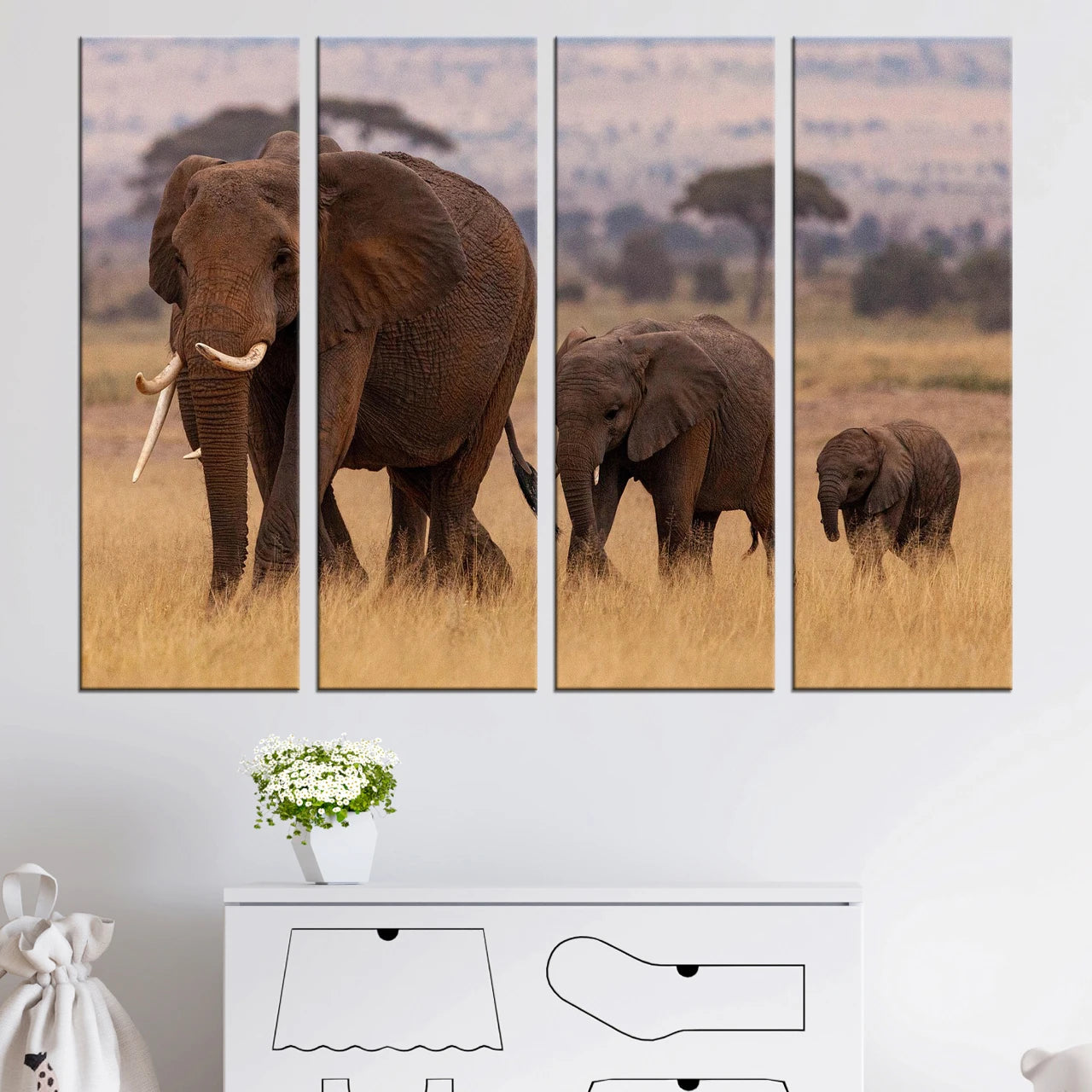 4 Piece Rectangular Canvas Art