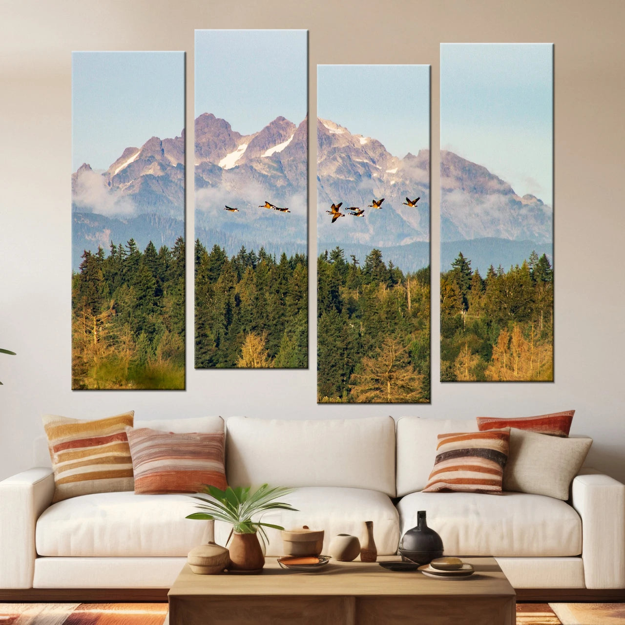 4 Piece Staggered Canvas Art