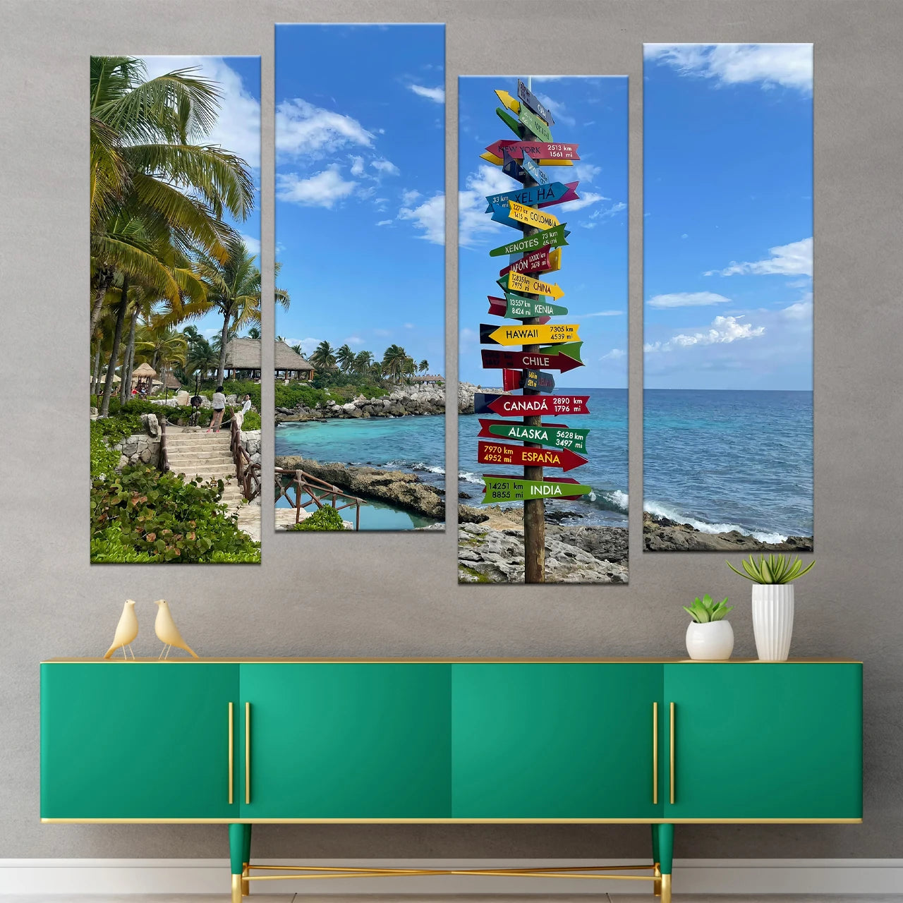 4 Piece Staggered Canvas Art