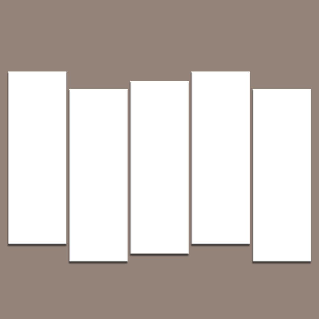 5 Piece Staggered Canvas Art Equal Size