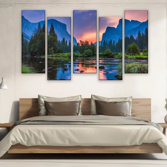 The Highland Inverted Valley – Giant 5 Piece Canvas Set 140x250cm (56x100")