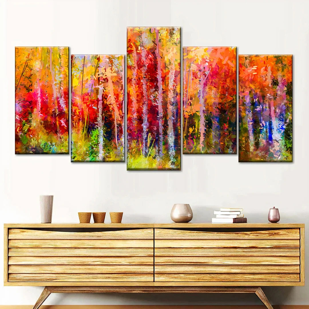 The Highland Inverted Valley – Oversized 5 Piece Canvas Set 107x 200cm 42x80"