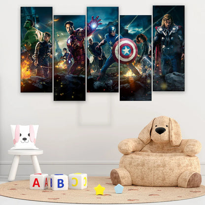 The Rhythm Alternating – Dynamic 5 Piece Canvas Wall Art 107x200cm (42x80")