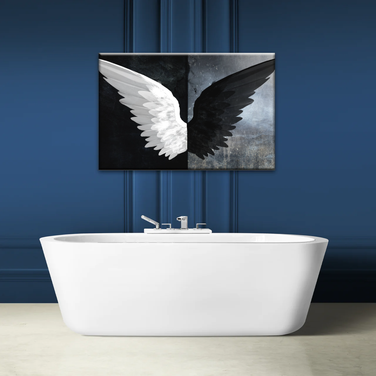 Black & White Angel Wings Photo Canvas Prints