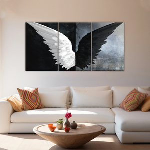 Black & White Angel Wings Photo Canvas Prints