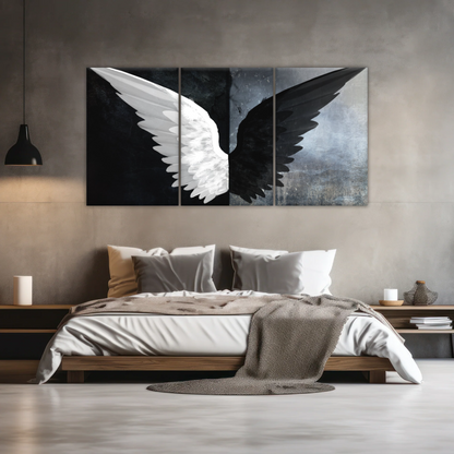 Black & White Angel Wings Photo Canvas Prints