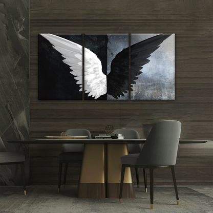 Black & White Angel Wings Photo Canvas Prints