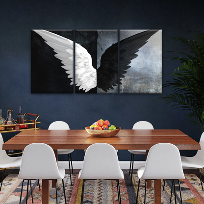 Black & White Angel Wings Photo Canvas Prints