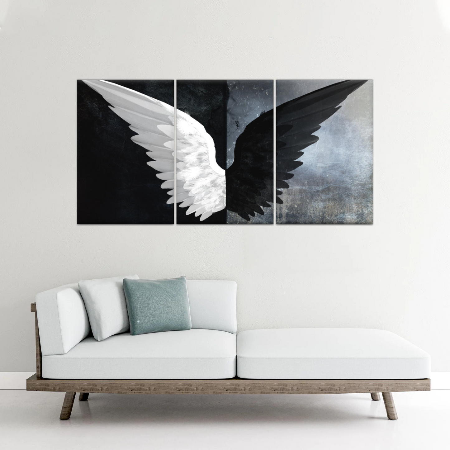 Black & White Angel Wings Photo Canvas Prints