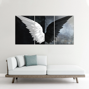 Black & White Angel Wings Photo Canvas Prints