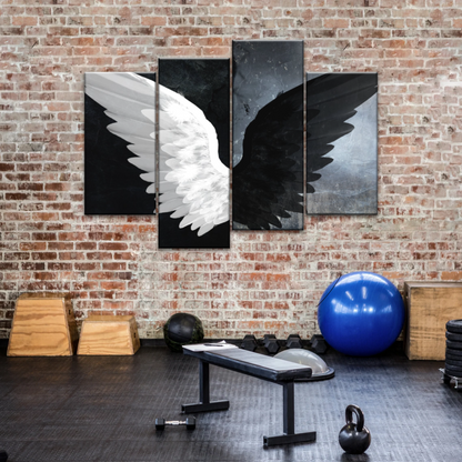 Black & White Angel Wings Photo Canvas Prints