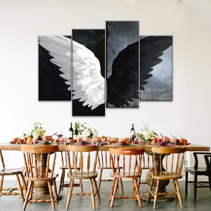 Black & White Angel Wings Photo Canvas Prints