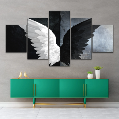 Black & White Angel Wings Photo Canvas Prints