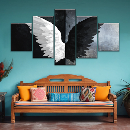Black & White Angel Wings Photo Canvas Prints