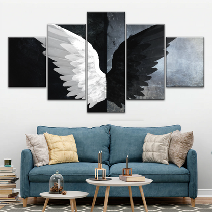 Black & White Angel Wings Photo Canvas Prints