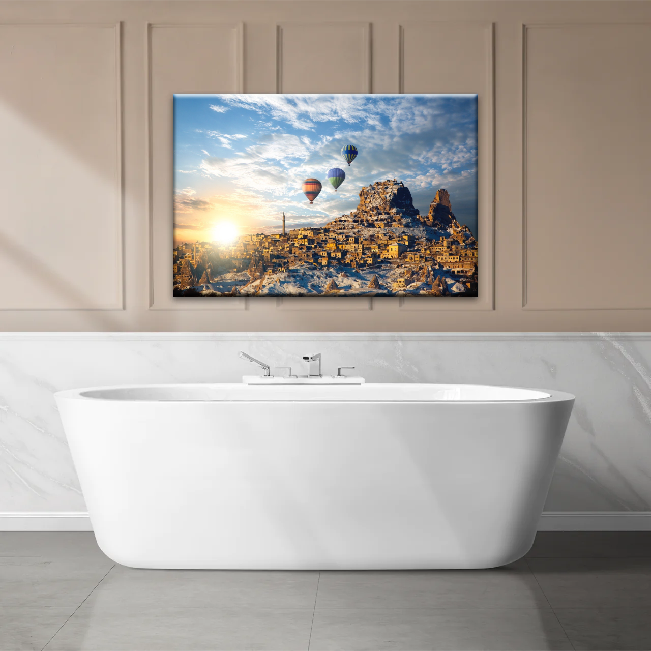 Hot Air Balloons In Cappadocia Turkey Canvas Print On Frame