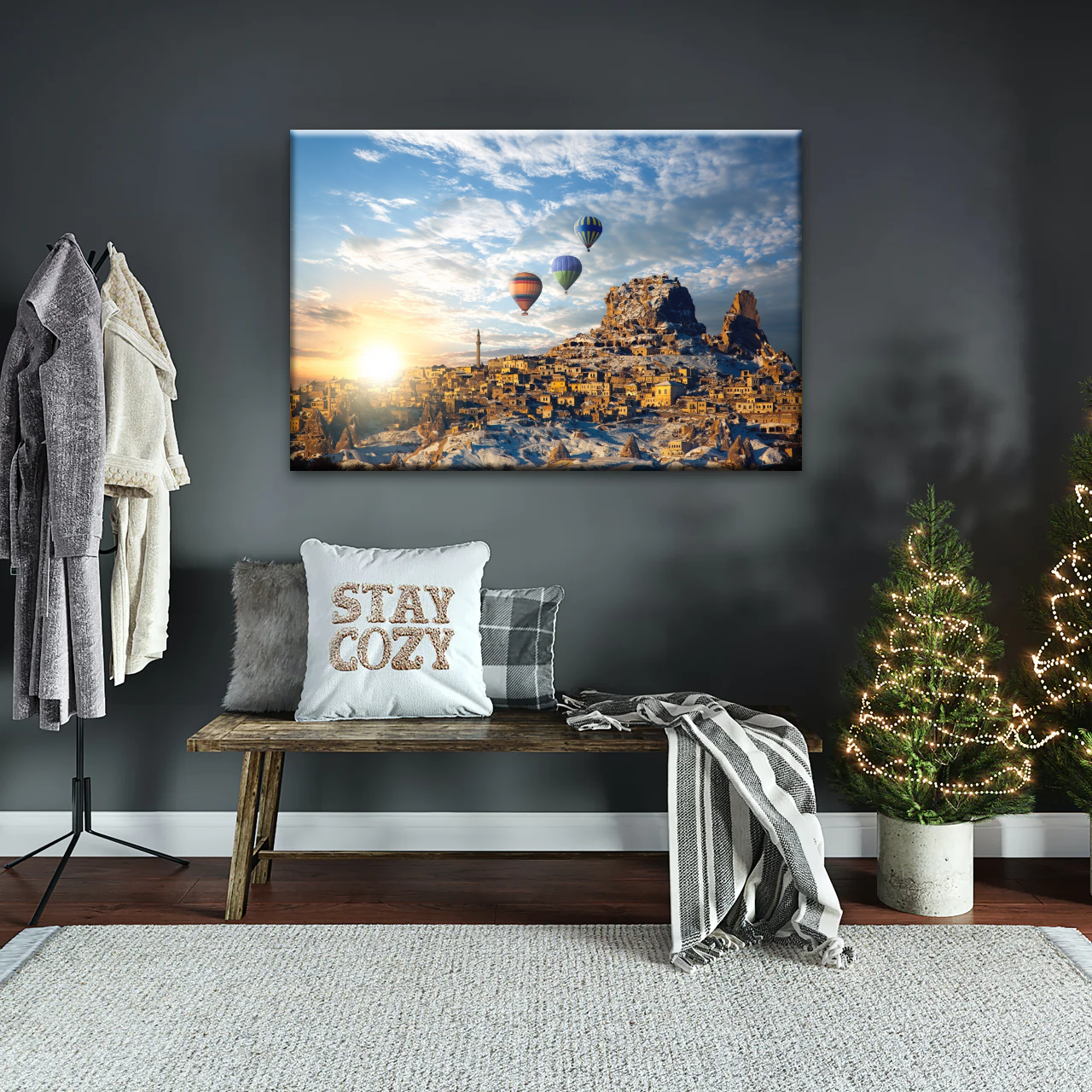 Hot Air Balloons In Cappadocia Turkey Canvas Print On Frame