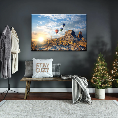 Hot Air Balloons In Cappadocia Turkey Canvas Print On Frame