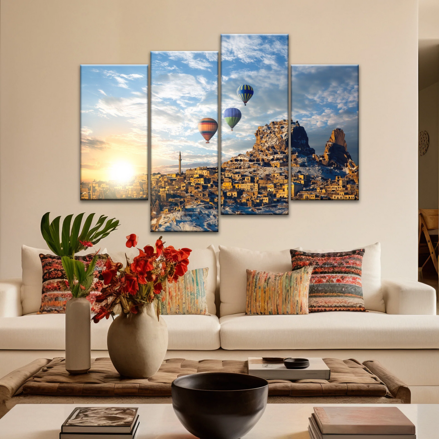 Hot Air Balloons In Cappadocia Turkey Canvas Print On Frame