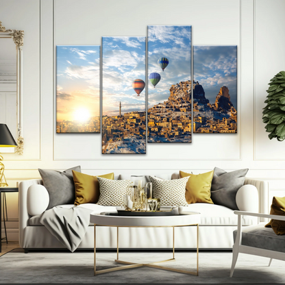 Hot Air Balloons In Cappadocia Turkey Canvas Print On Frame