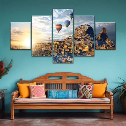 Hot Air Balloons In Cappadocia Turkey Canvas Print On Frame