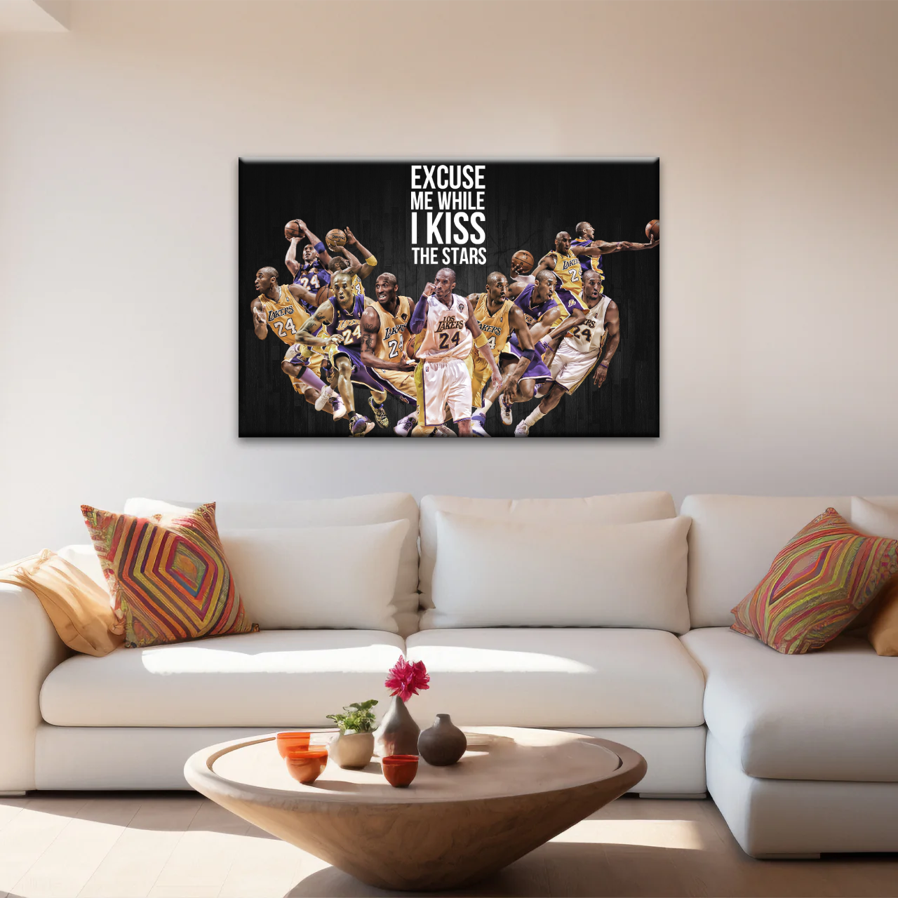 Basketball Sports - Kobe Bryant Kiss The Stars Canvas Photo Prints