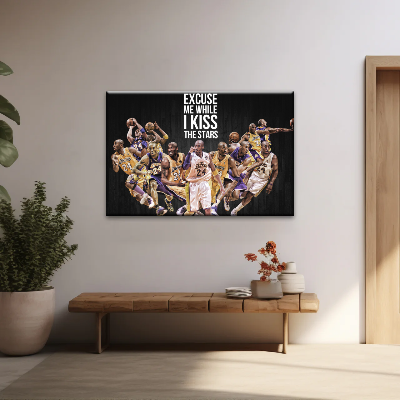 Basketball Sports - Kobe Bryant Kiss The Stars Canvas Photo Prints
