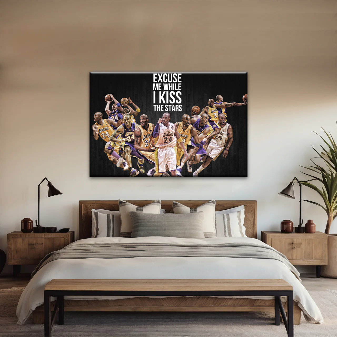Basketball Sports - Kobe Bryant Kiss The Stars Canvas Photo Prints