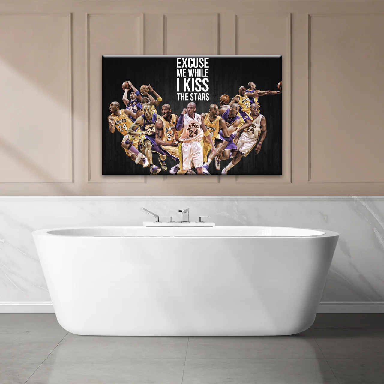 Basketball Sports - Kobe Bryant Kiss The Stars Canvas Photo Prints