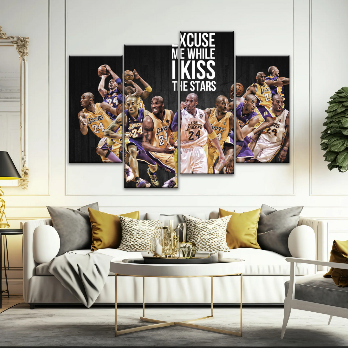 Basketball Sports - Kobe Bryant Kiss The Stars Canvas Photo Prints