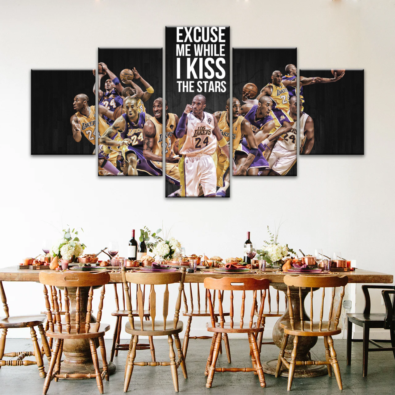 Basketball Sports - Kobe Bryant Kiss The Stars Canvas Photo Prints