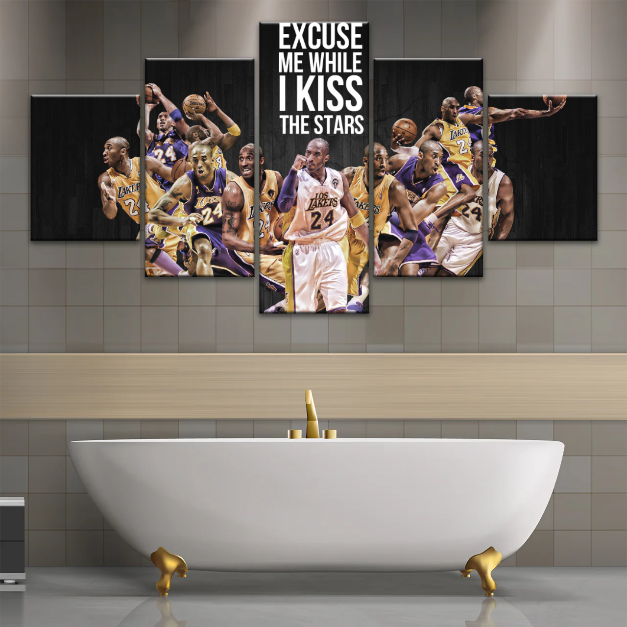 Basketball Sports - Kobe Bryant Kiss The Stars Canvas Photo Prints