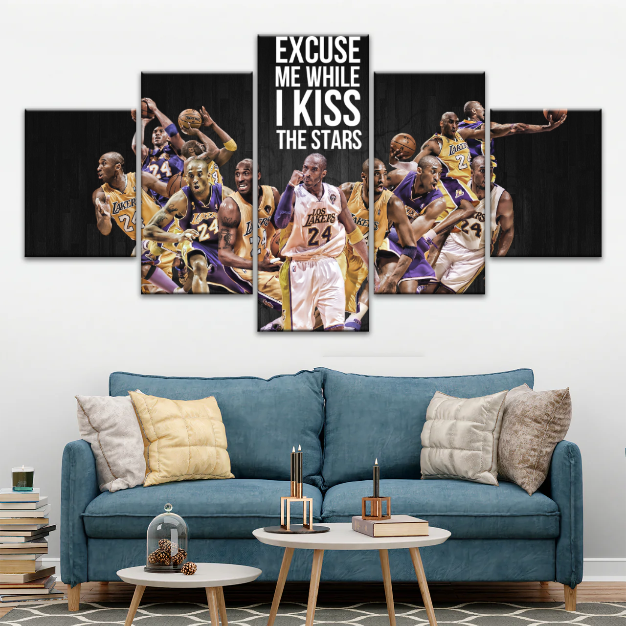 Basketball Sports - Kobe Bryant Kiss The Stars Canvas Photo Prints