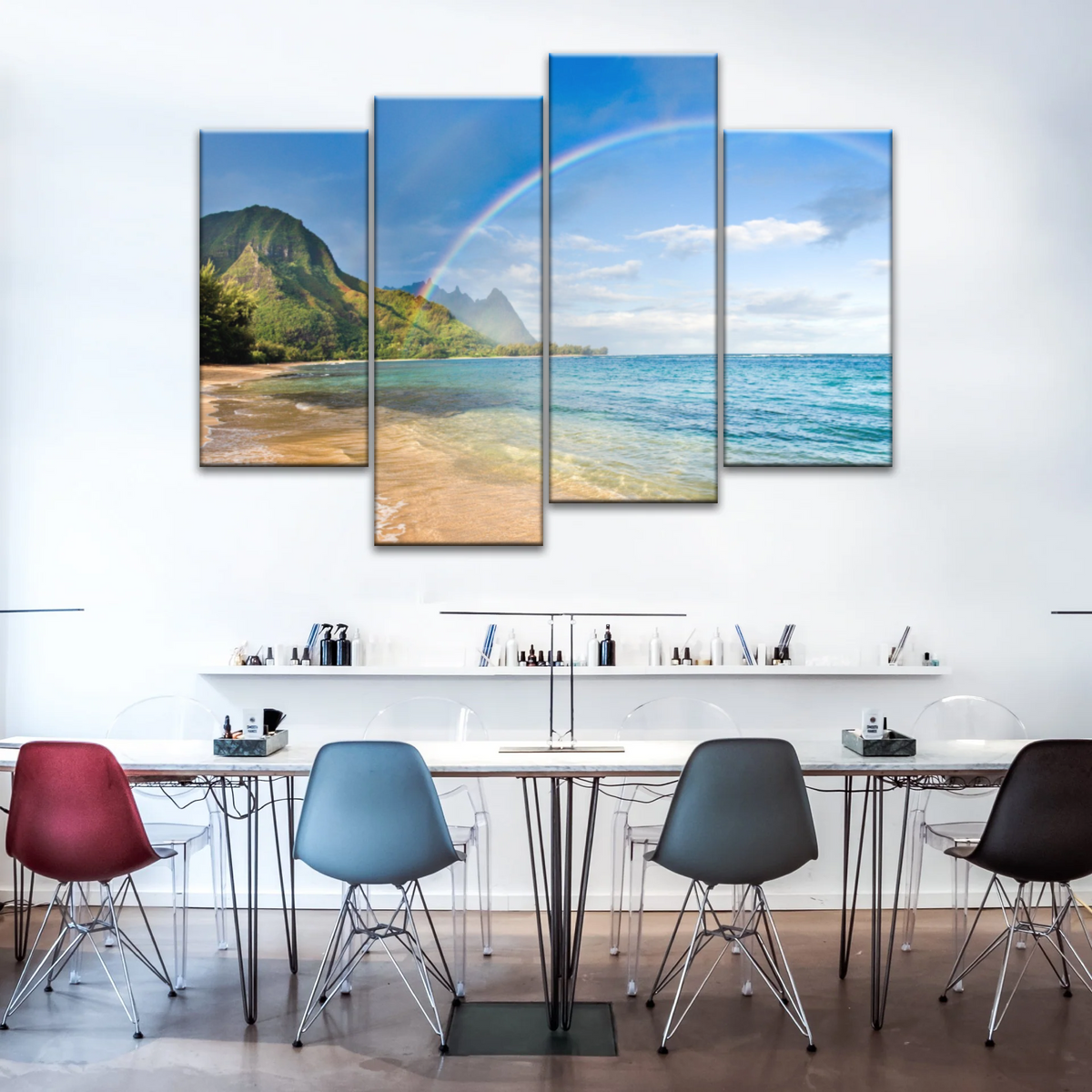 Beach Rainbow Wall Art Home Decor - Personalised Canvas Art