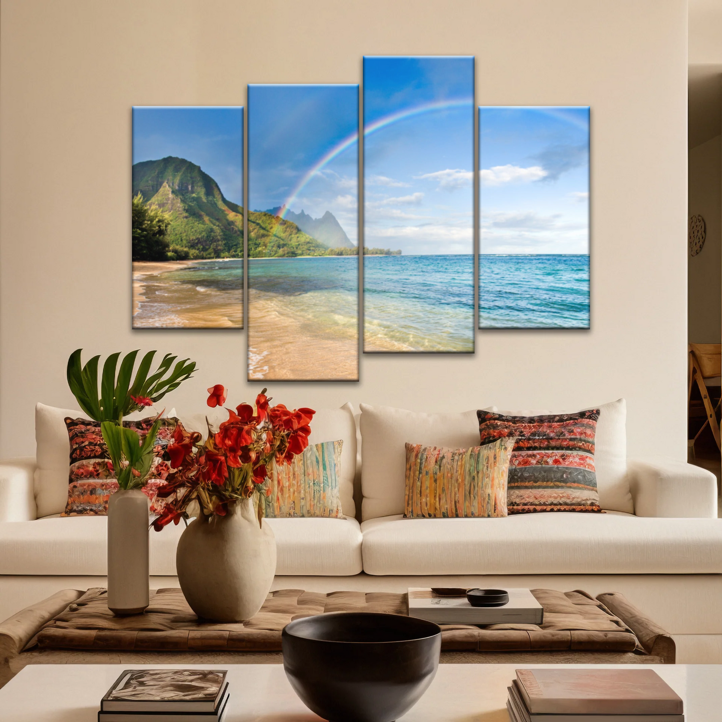 Beach Rainbow Wall Art Home Decor