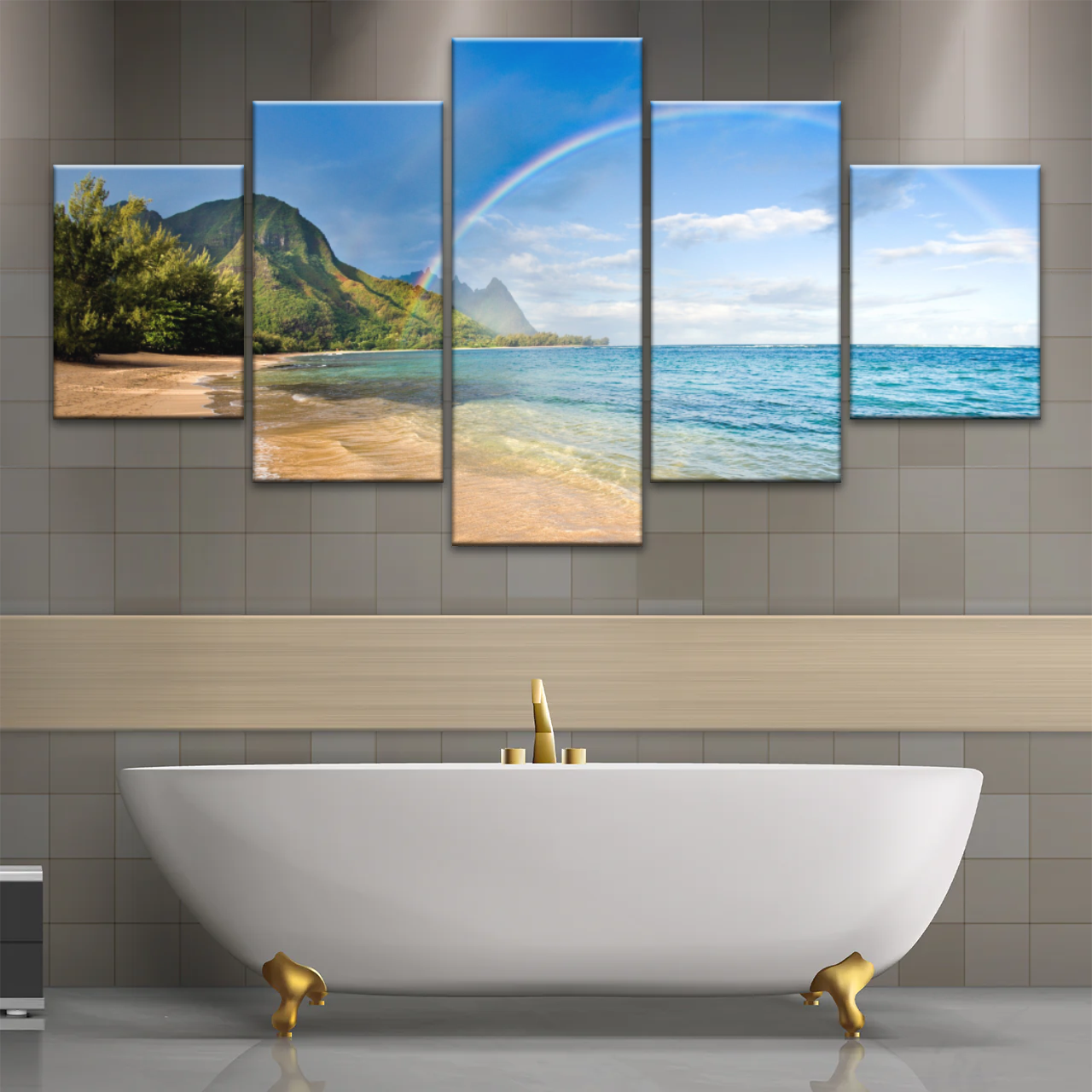 Beach Rainbow Wall Art Home Decor