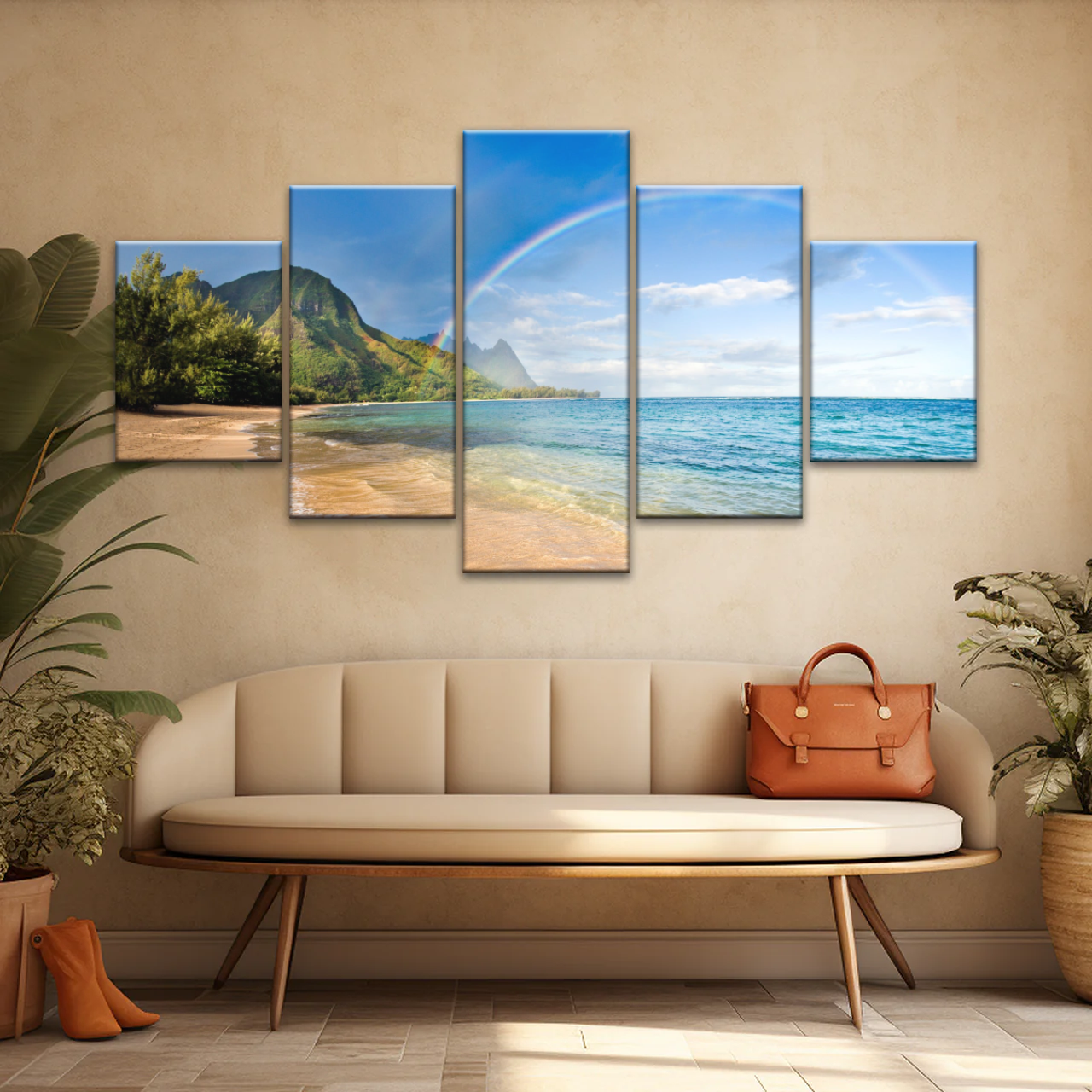 Beach Rainbow Wall Art Home Decor