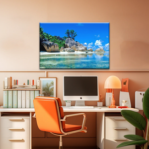 Beautiful Scenery of The Beach Under Blue Sky Beach Wall Art