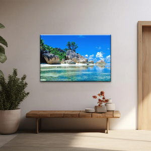 Beautiful Scenery of The Beach Under Blue Sky Beach Wall Art