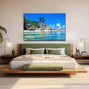 Beautiful Scenery of The Beach Under Blue Sky Beach Wall Art