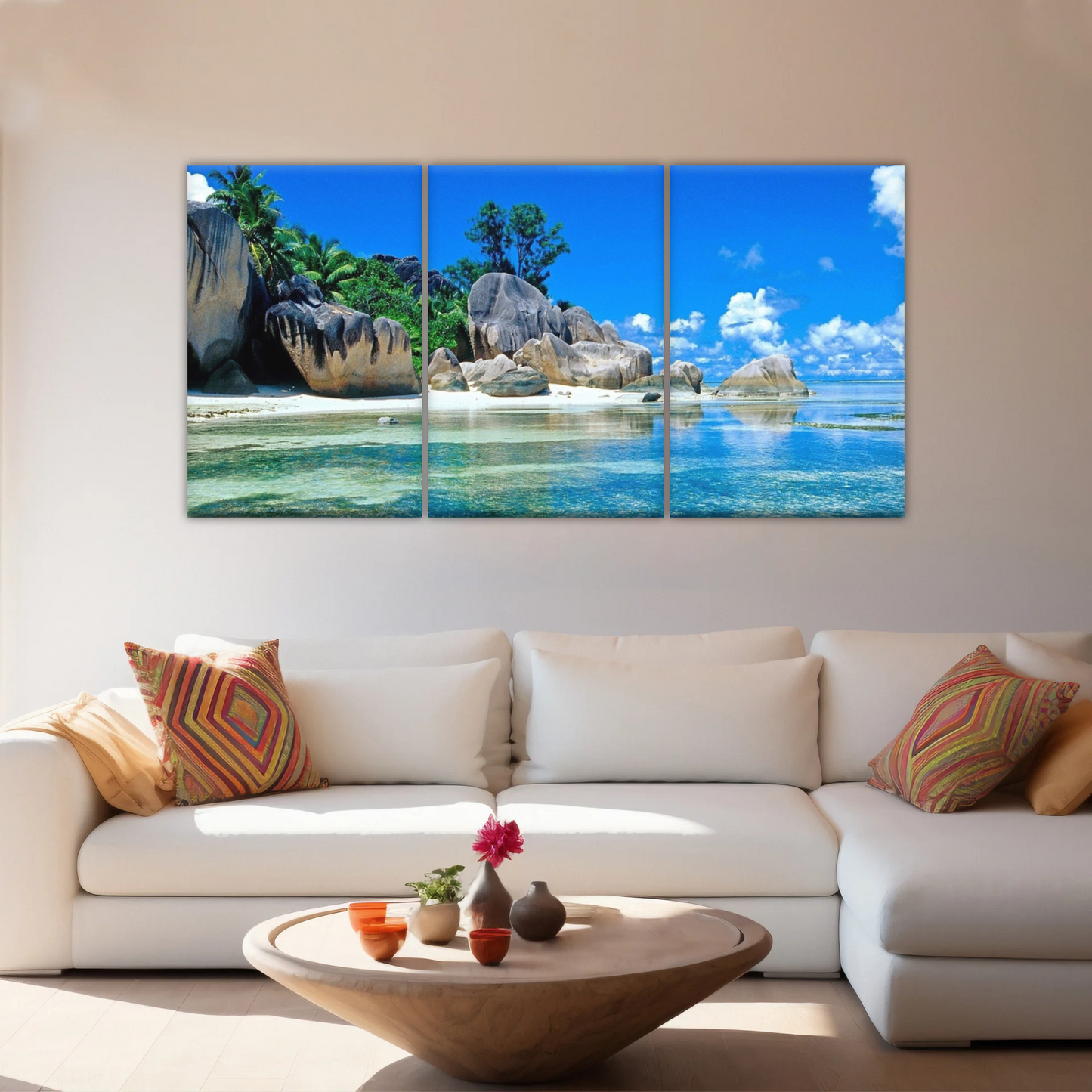 Beautiful Scenery of The Beach Under Blue Sky Beach Wall Art